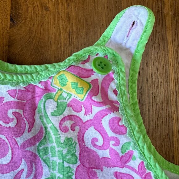 LILLY PULITZER Sea Creatures Dress Girls 3-6 Months Infant Girl Pink Green Crabs - Picture 3 of 9
